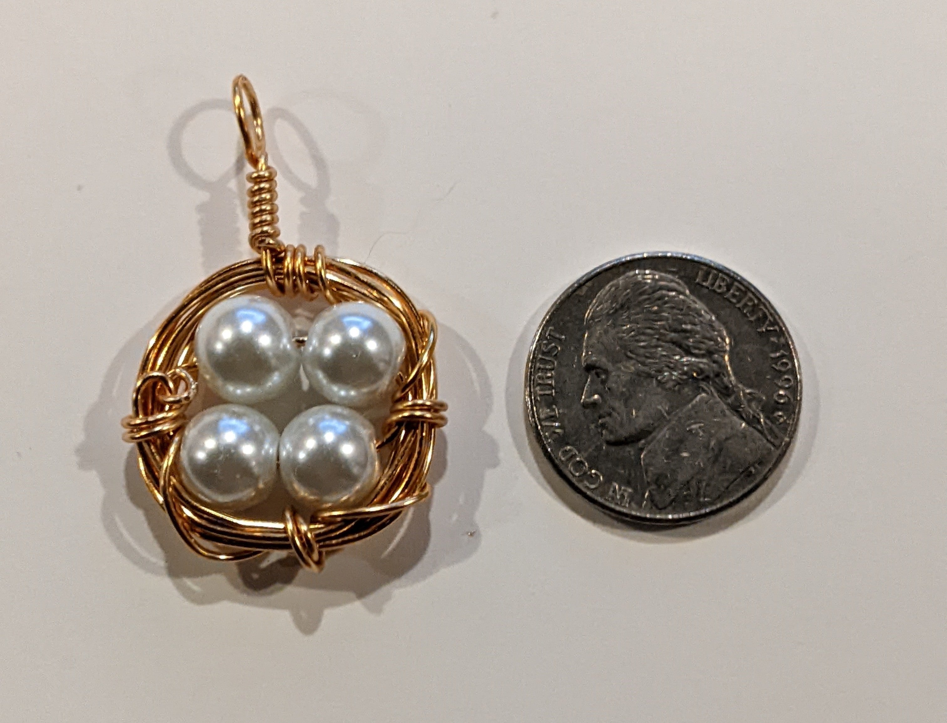 Bird's Nest Pendants Beaded Pendants Dragon & Wolf Designs 4 Egg with Bail  