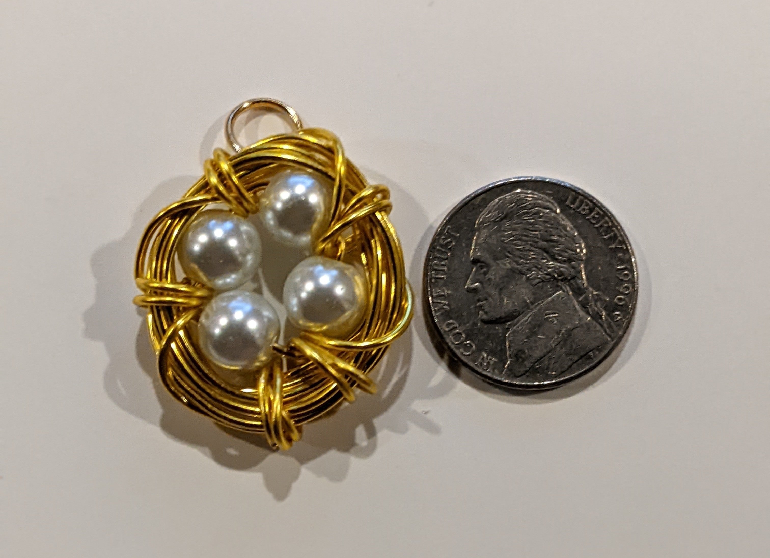 Bird's Nest Pendants Beaded Pendants Dragon & Wolf Designs Large 4 Egg  