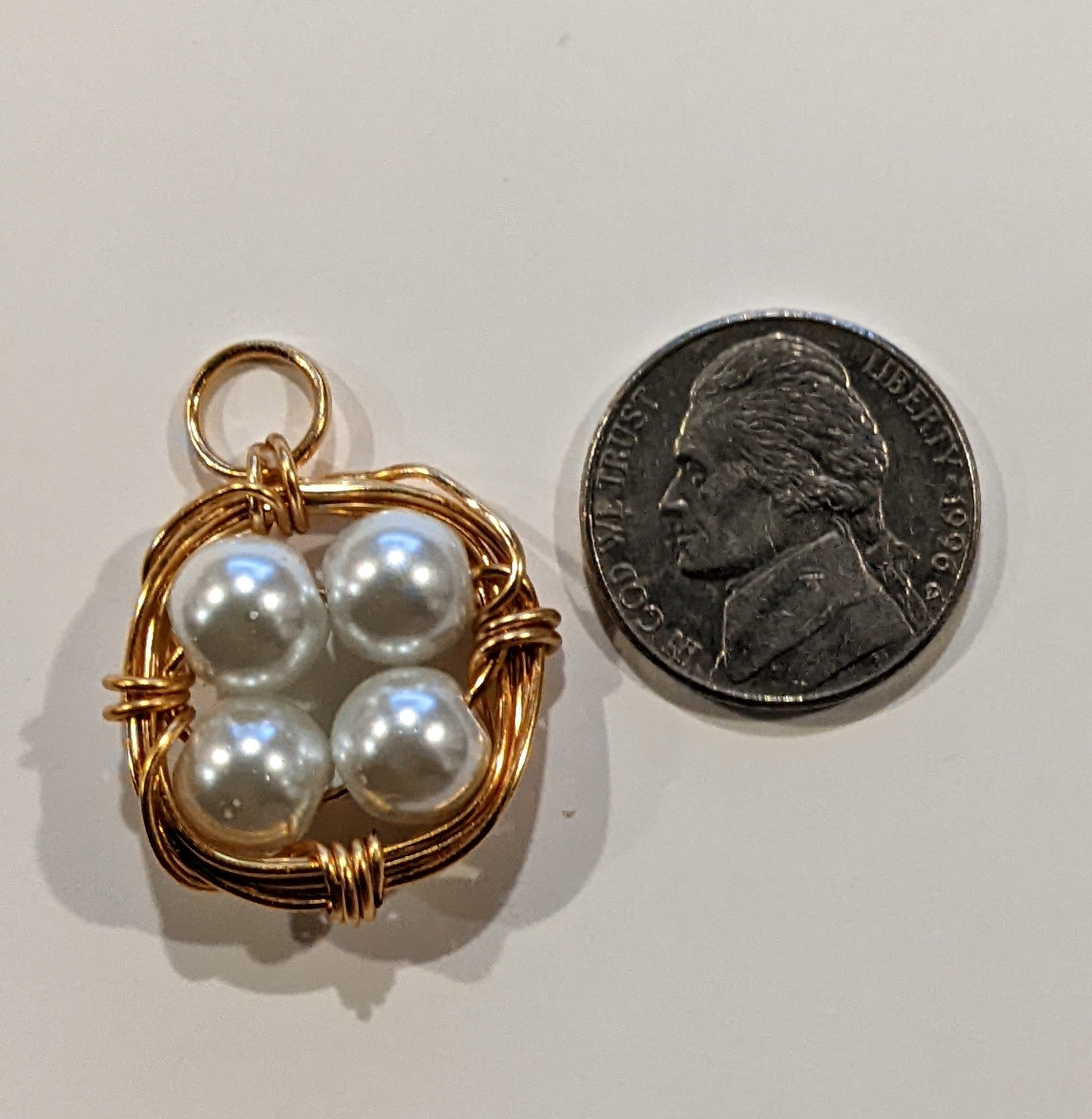 Bird's Nest Pendants Beaded Pendants Dragon & Wolf Designs Small 4 Egg  