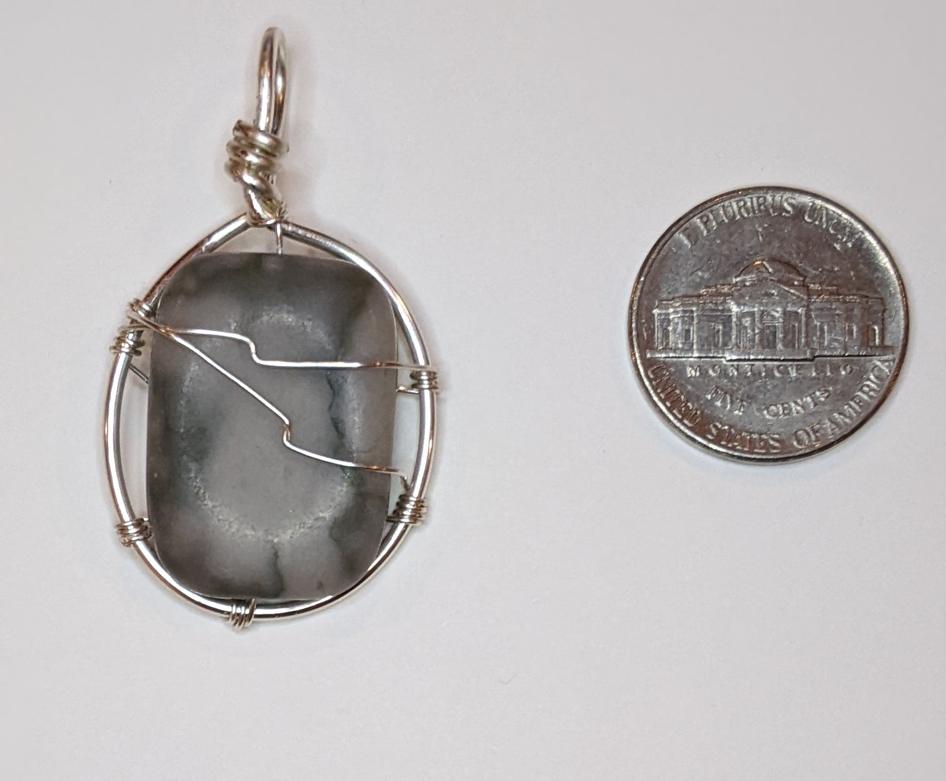 Canyon Marble Wire Wrapped Pendant Beaded Pendants Dragon & Wolf Designs   
