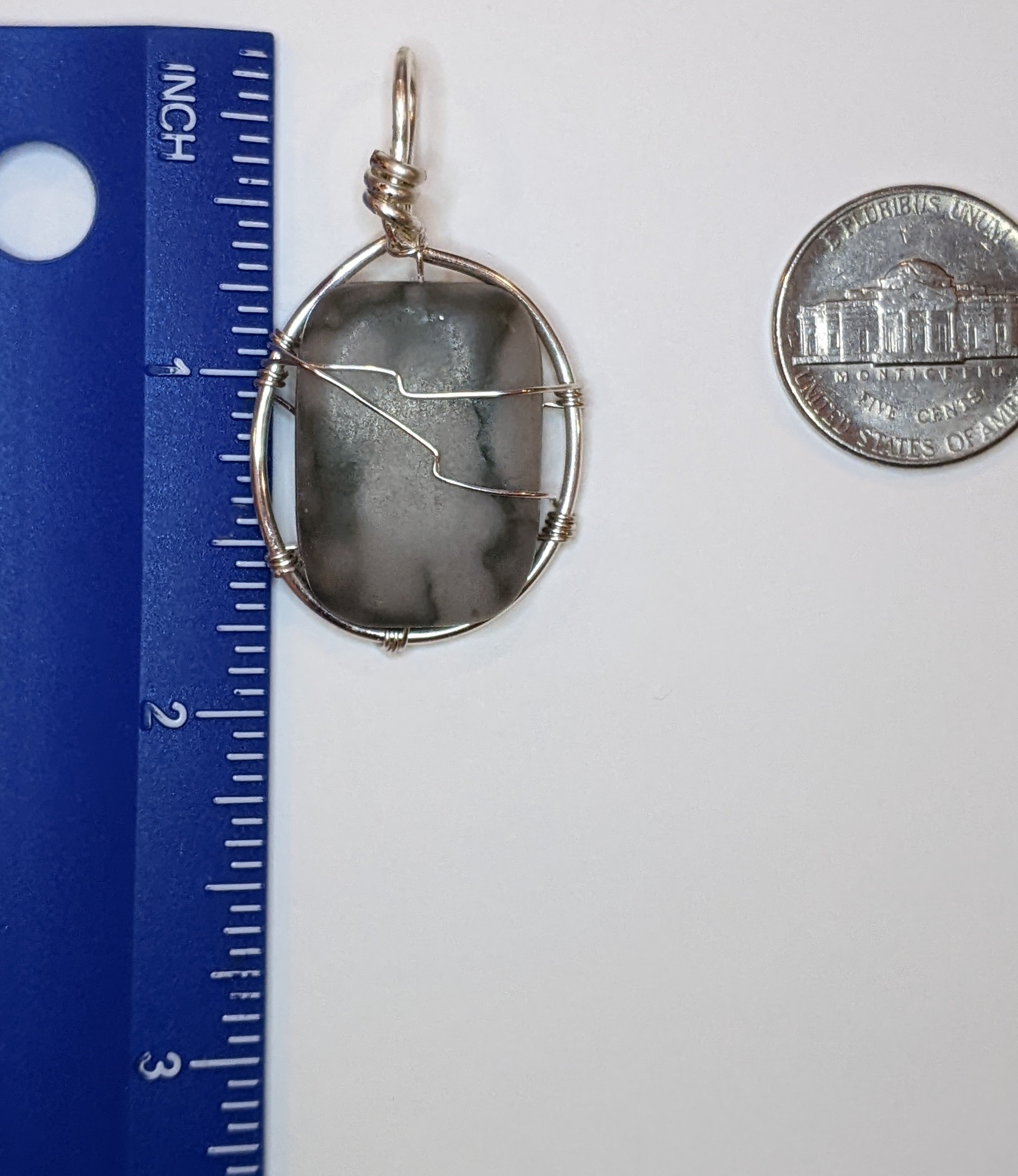 Canyon Marble Wire Wrapped Pendant Beaded Pendants Dragon & Wolf Designs   