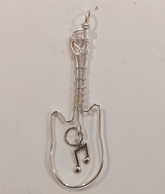 Guitar Pendant Wire Wrapped Pendants Dragon & Wolf Designs   