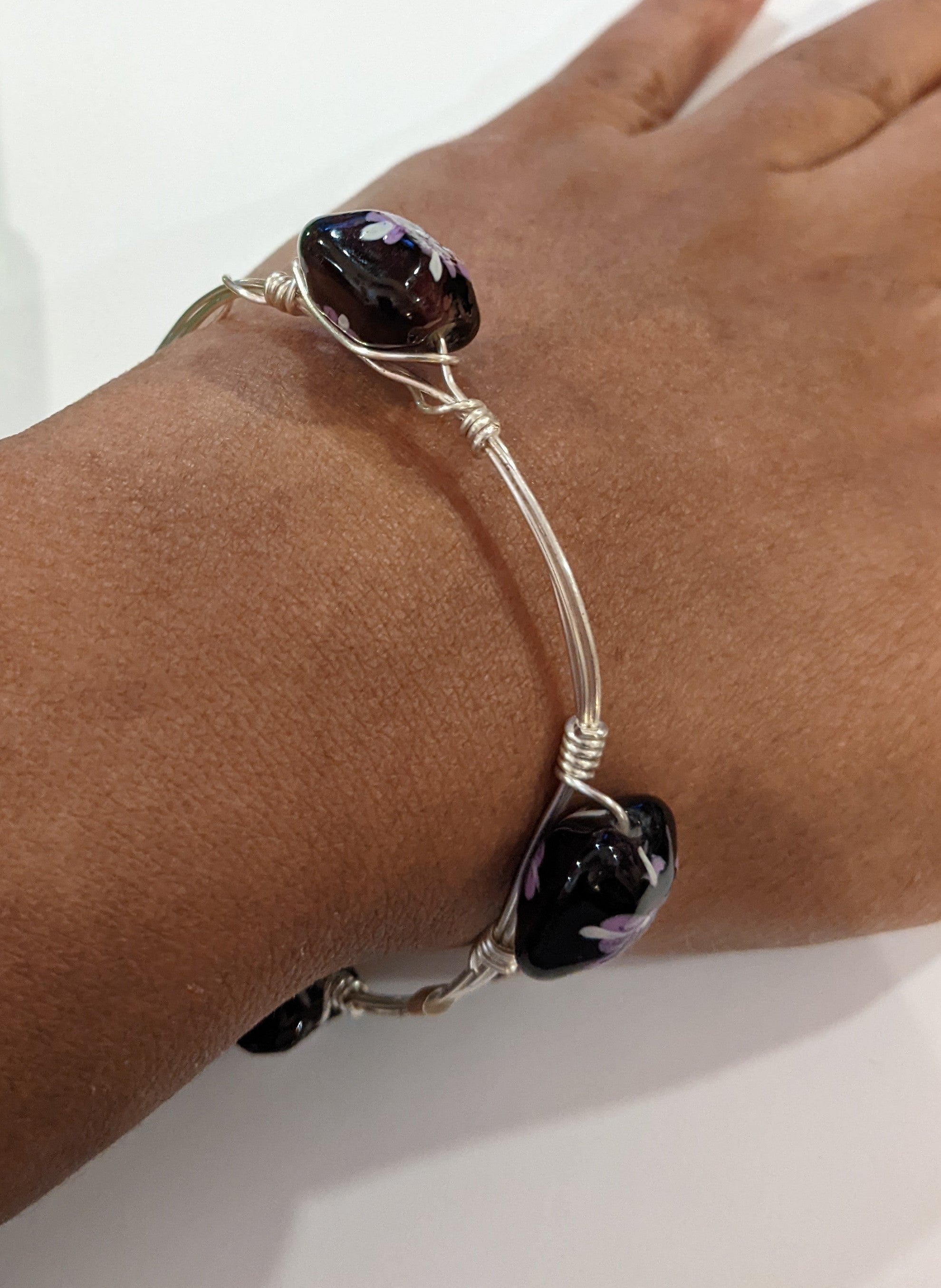 Beaded Wire Wrapped Bangles Beaded Bracelets Dragon & Wolf Designs   