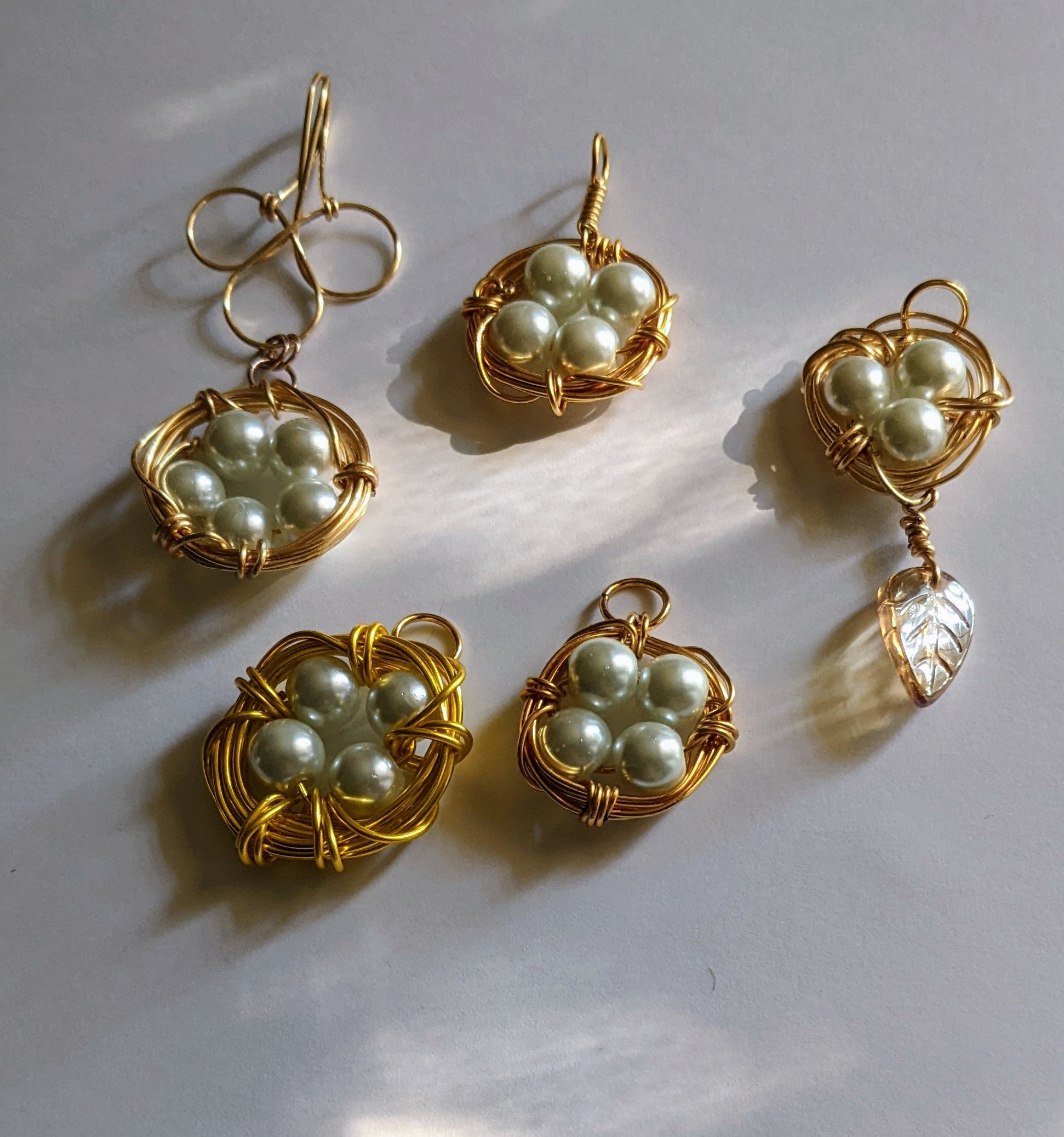 Bird's Nest Pendants Beaded Pendants Dragon & Wolf Designs   