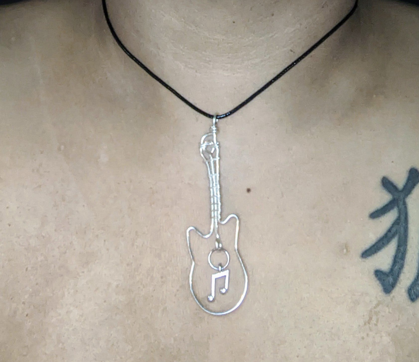 Guitar Pendant Wire Wrapped Pendants Dragon & Wolf Designs   
