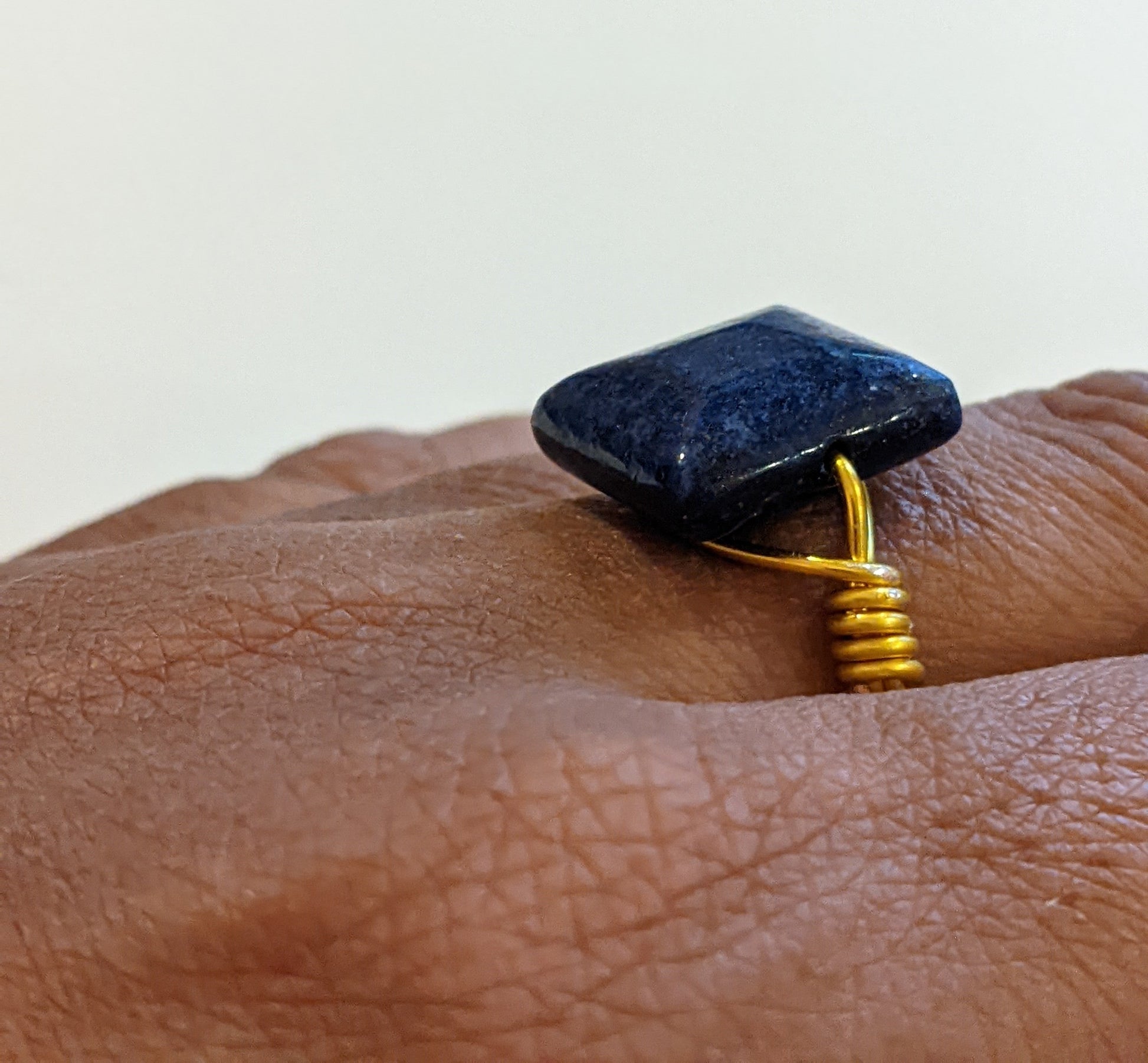 Lapis Lazuli Wire Wrapped Ring Wire Wrapped Rings Dragon & Wolf Designs   
