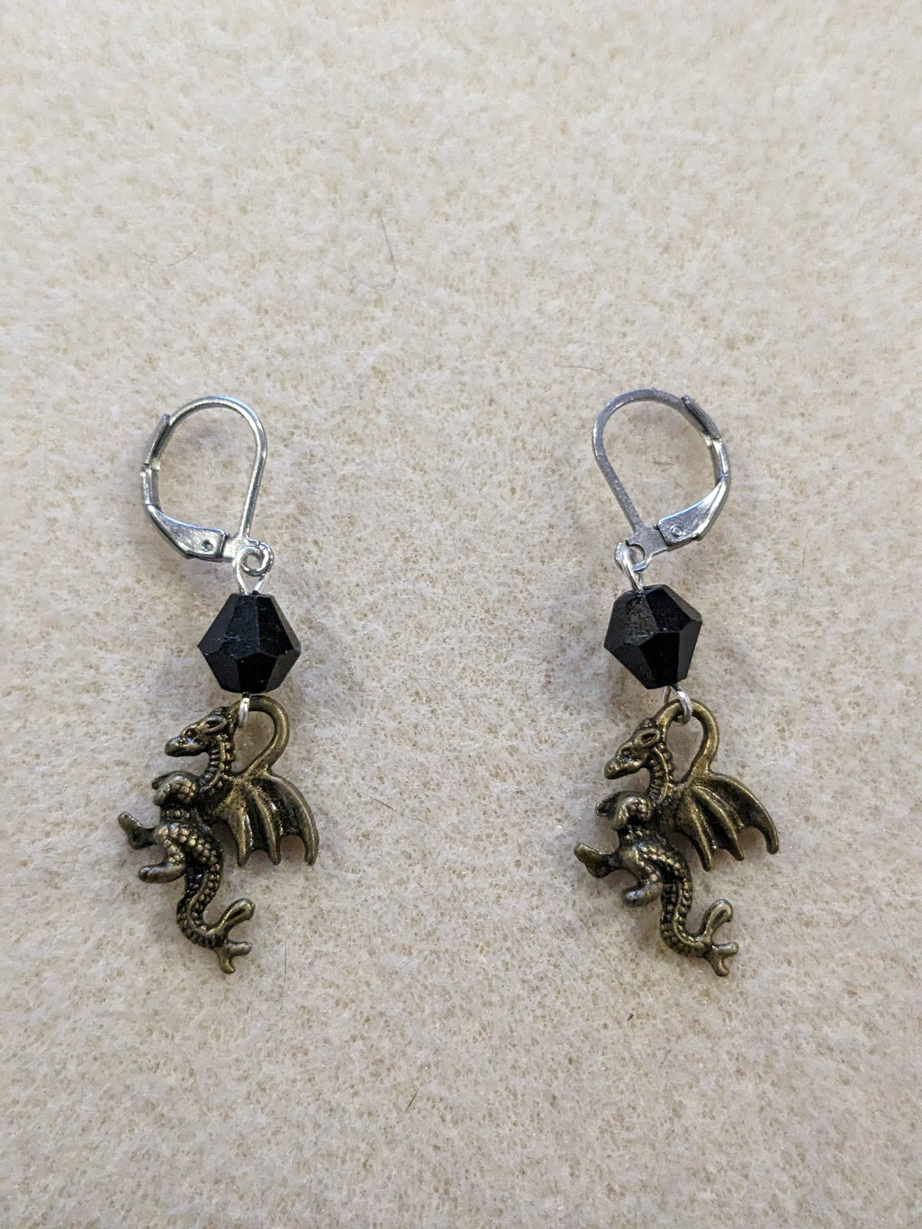 Bronze Dragon Beaded Earrings