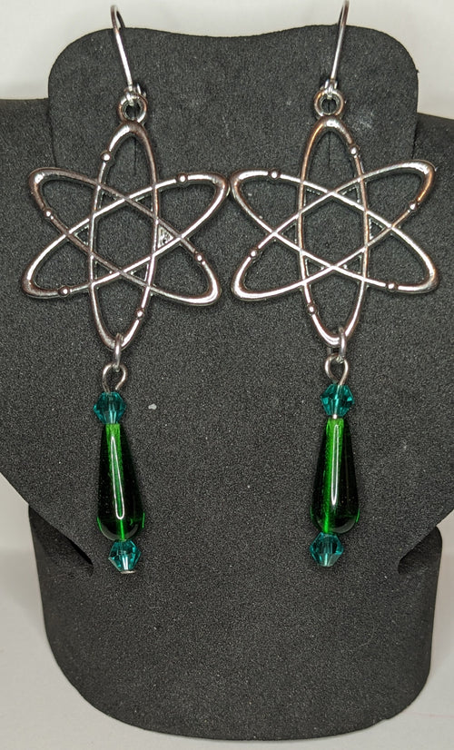 Atomic symbol dangle earrings