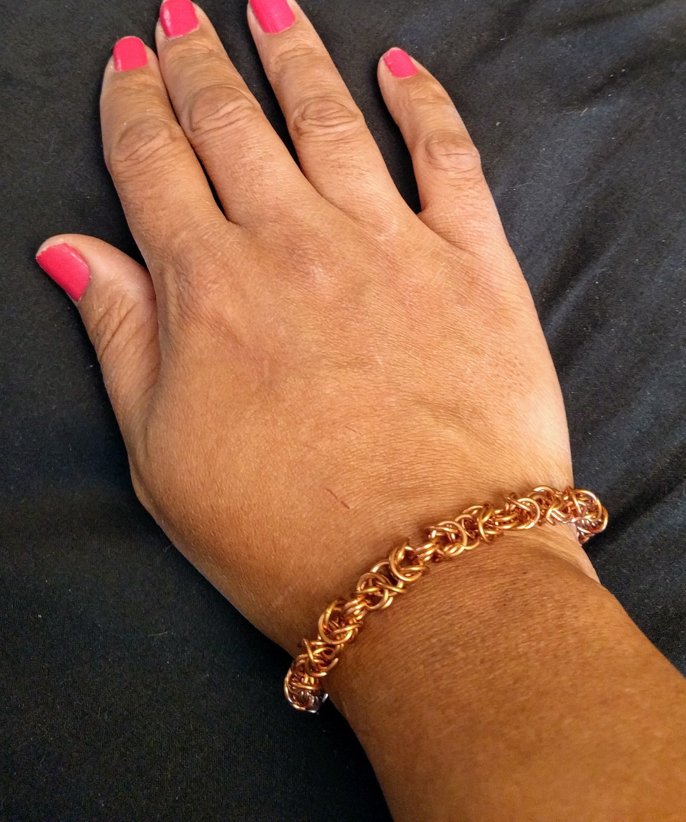 Bold Bright Copper Byzantine Chainmail Bracelets Chainmail Bracelets Dragon & Wolf Designs   