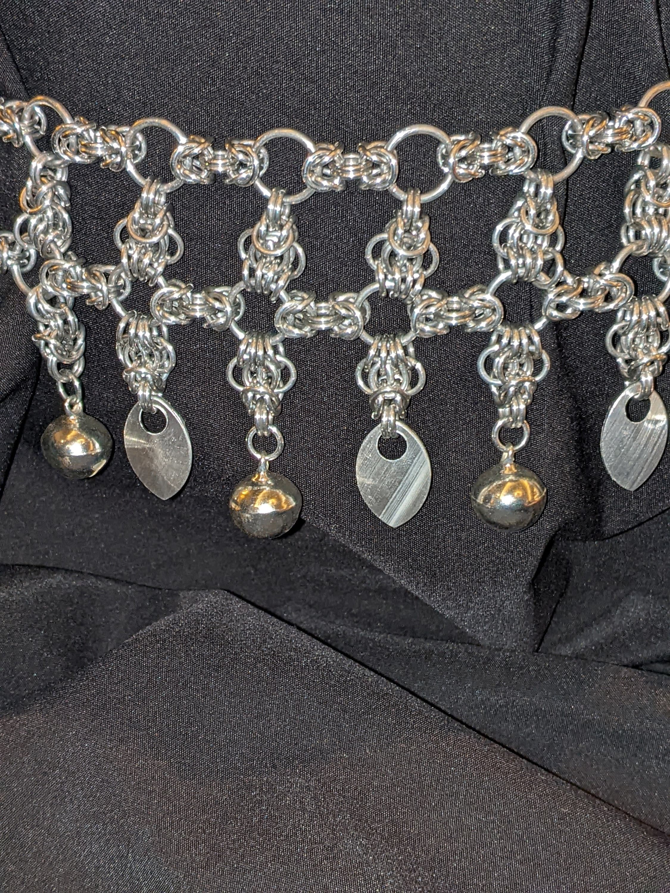 Chainmail Dancer's Set with Belt, Bracelet, Anklet, and Necklace