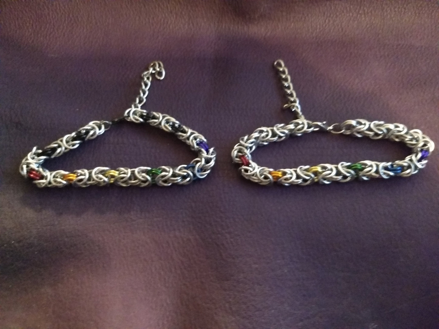 Byzantine Chainmail Pride Bracelets Chainmail Bracelets Dragon & Wolf Designs   