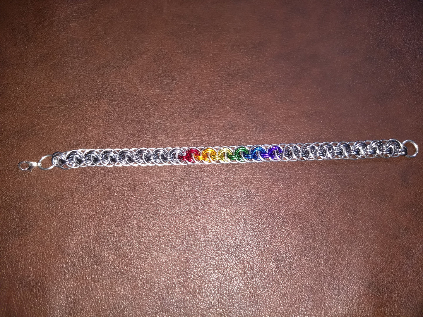 Viper weave chainmail bracelet Chainmail Bracelets Dragon & Wolf Designs Center Rainbow  