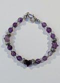 Amethyst Beaded Jewelry Set with Necklace Bracelet and Earrings