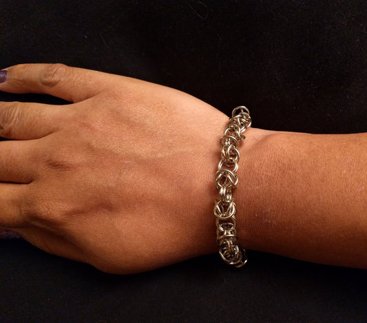 Nickel Byzantine Chainmail Bracelets Chainmail Bracelets Dragon & Wolf Designs   