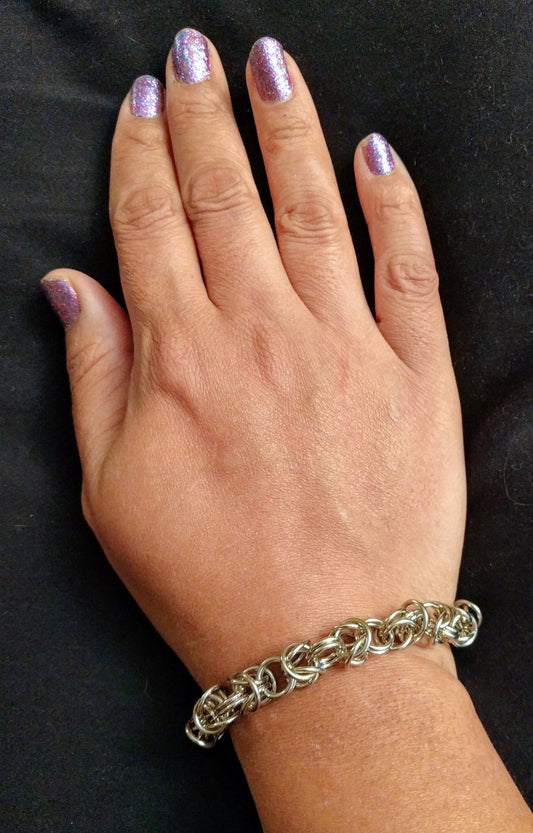 Nickel Byzantine Chainmail Bracelets Chainmail Bracelets Dragon & Wolf Designs   