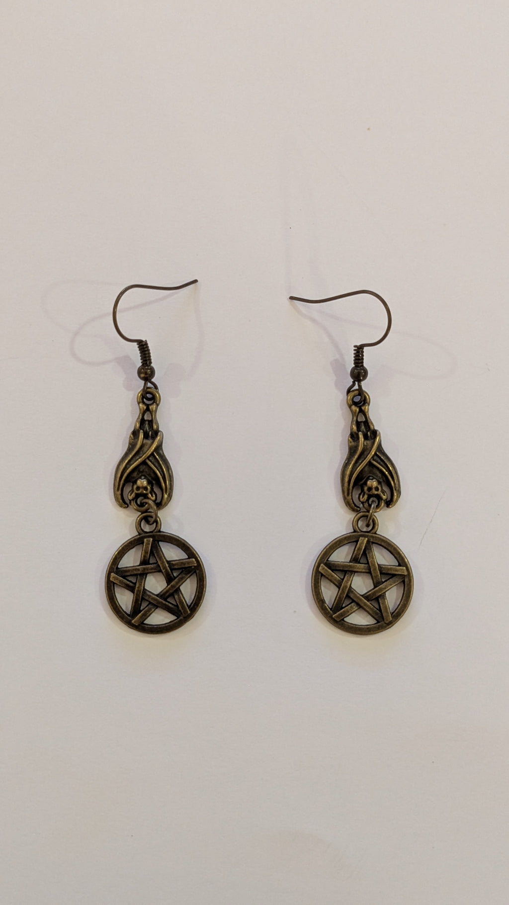 Bronze Bat Dangle Earrings