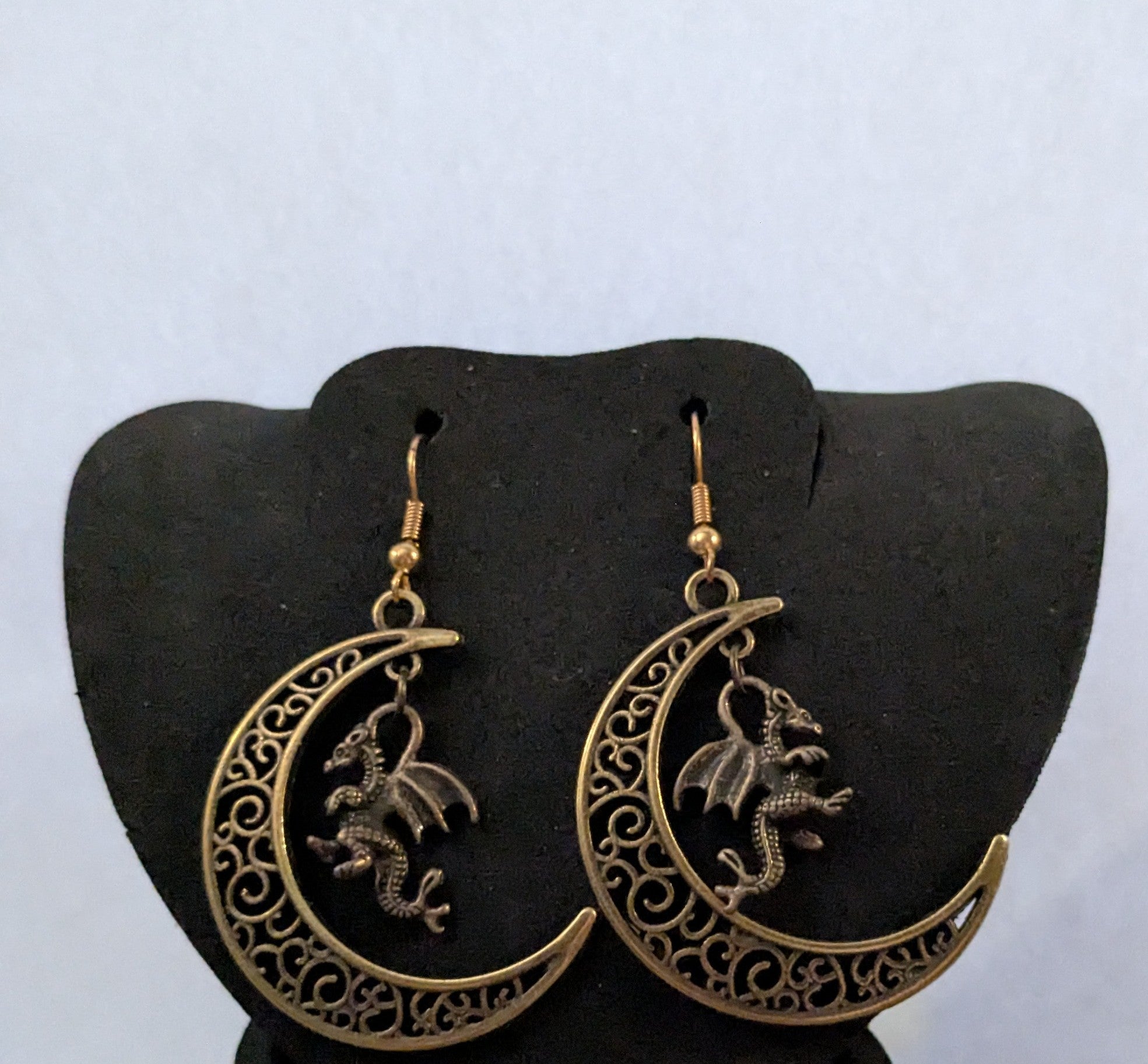 Crescent Moon Dangle Earrings