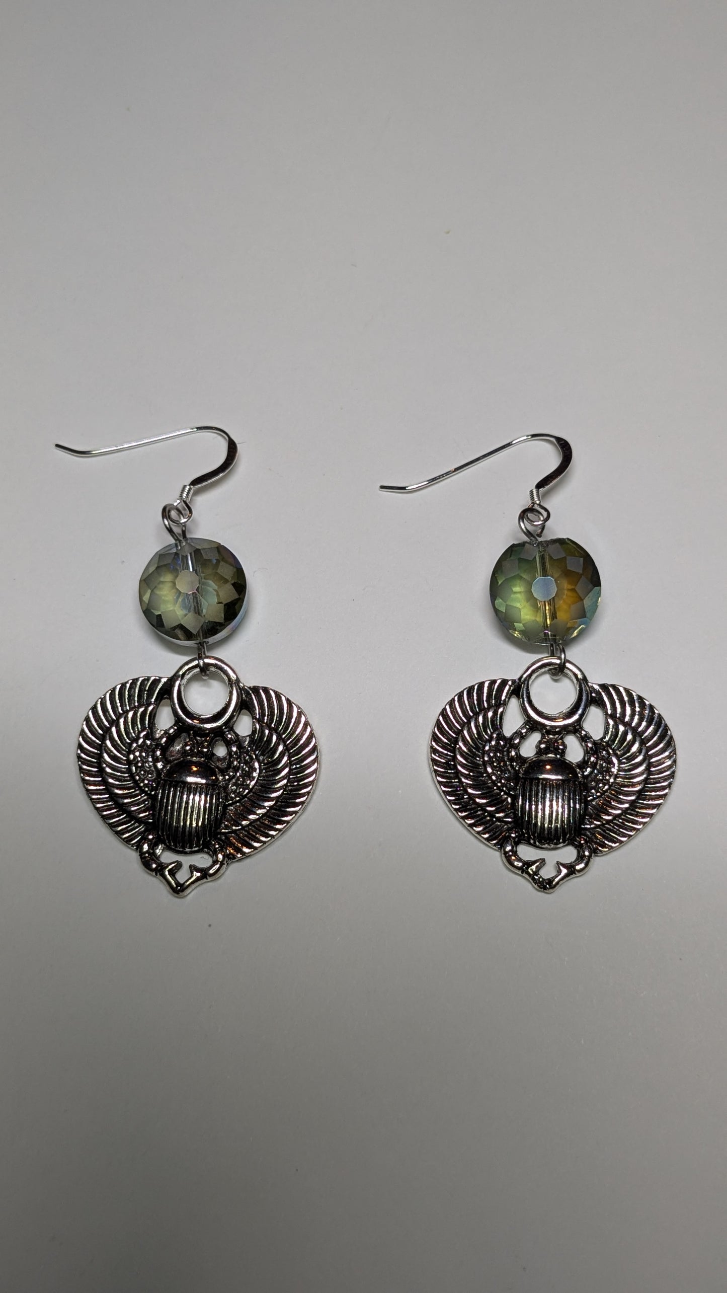 Ornate Beaded Scarab Earrings