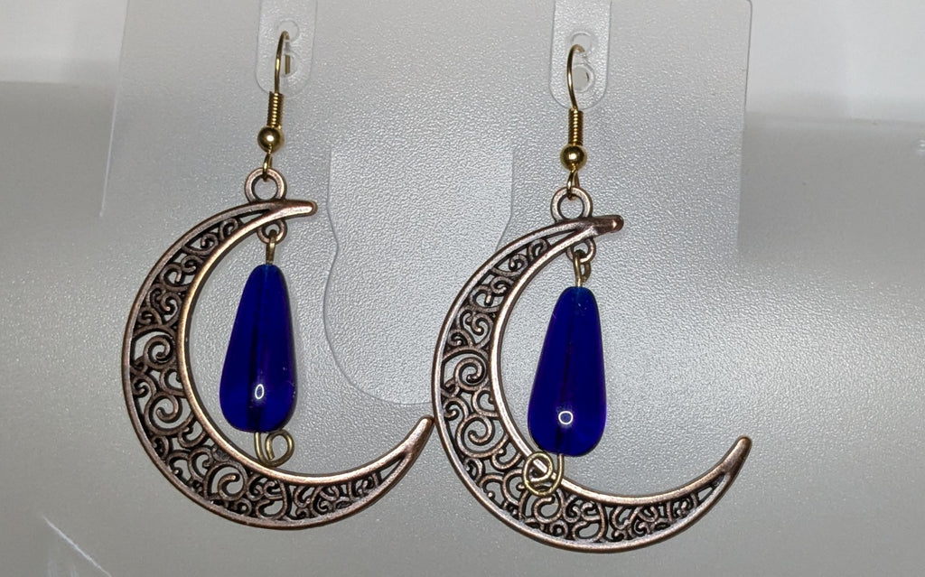 Crescent Moon Dangle Earrings