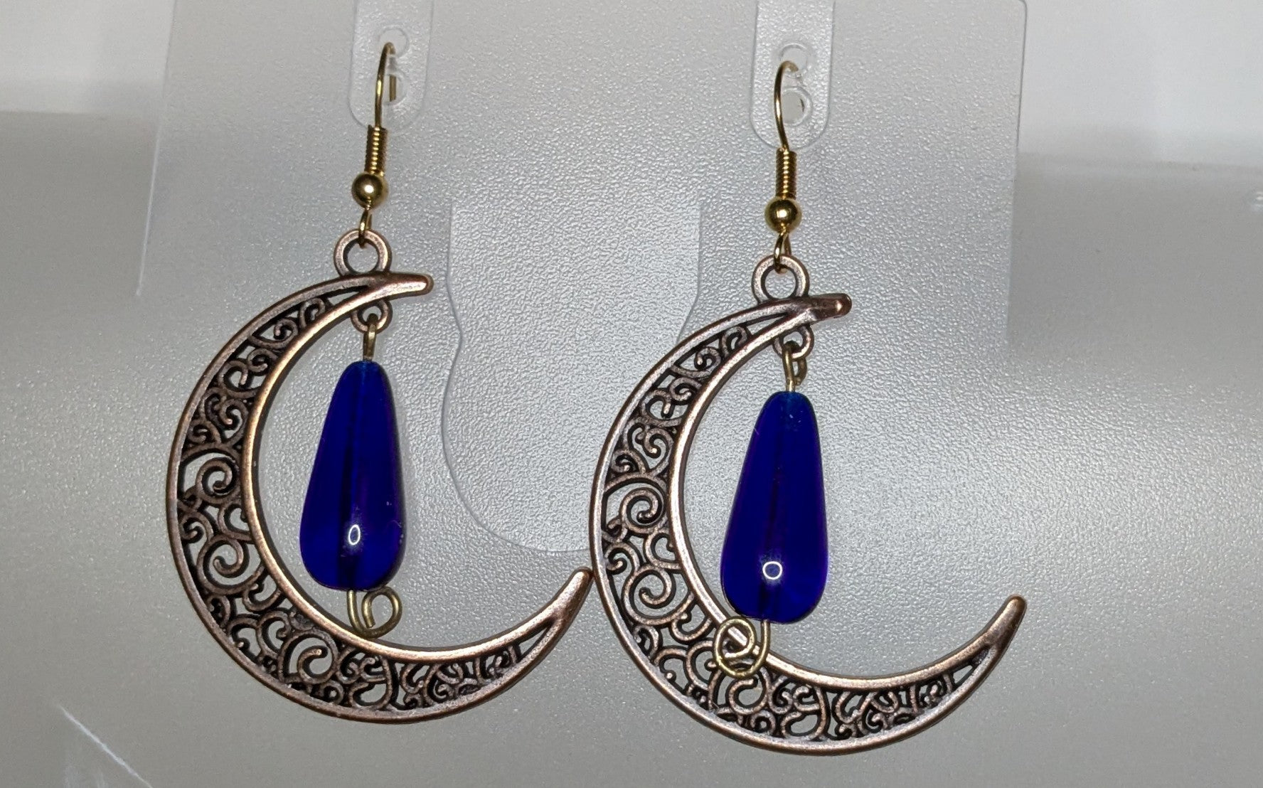 Crescent Moon Dangle Earrings