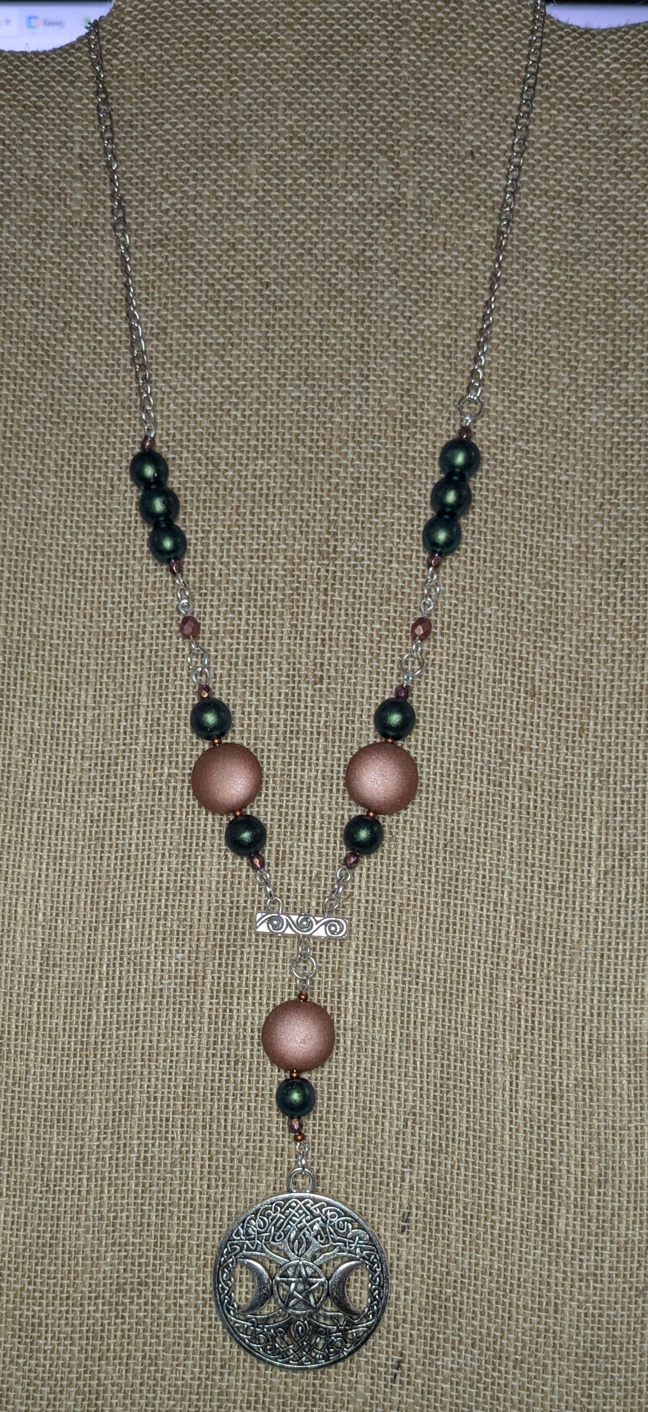 Triple Goddess Tree of Life Beaded Necklace
