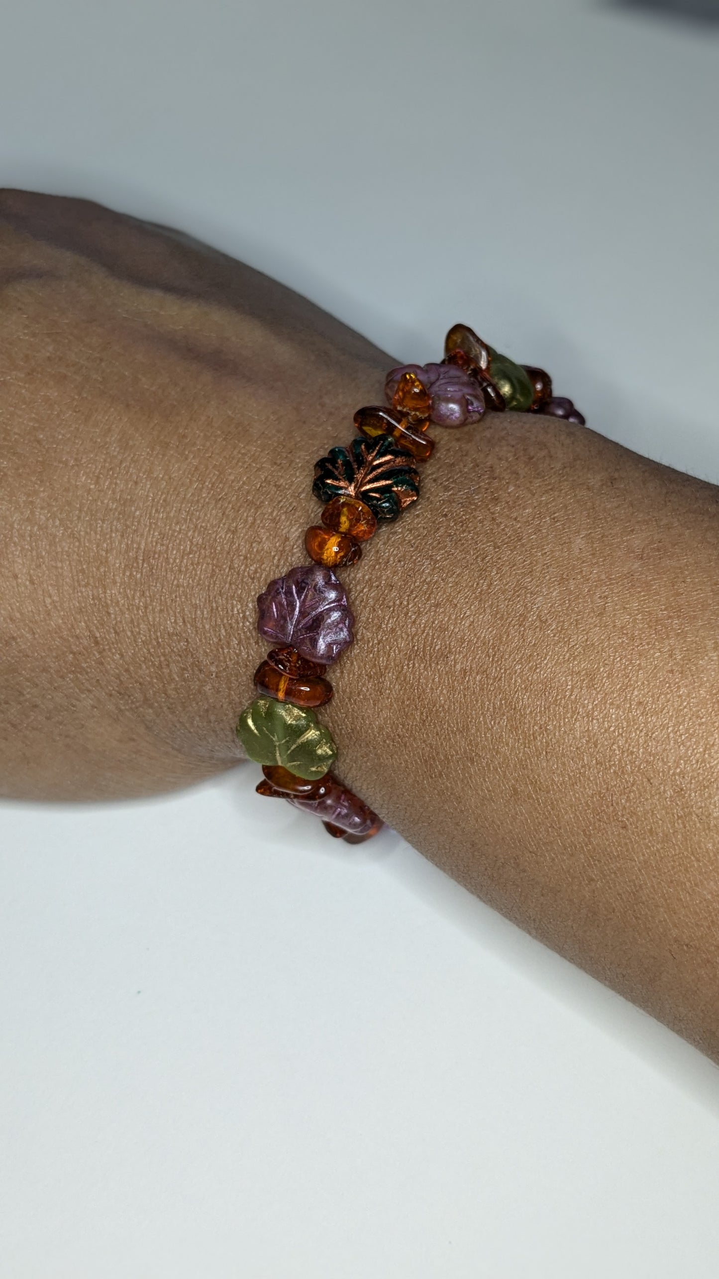 Autumn Leaves Beaded Bracelet