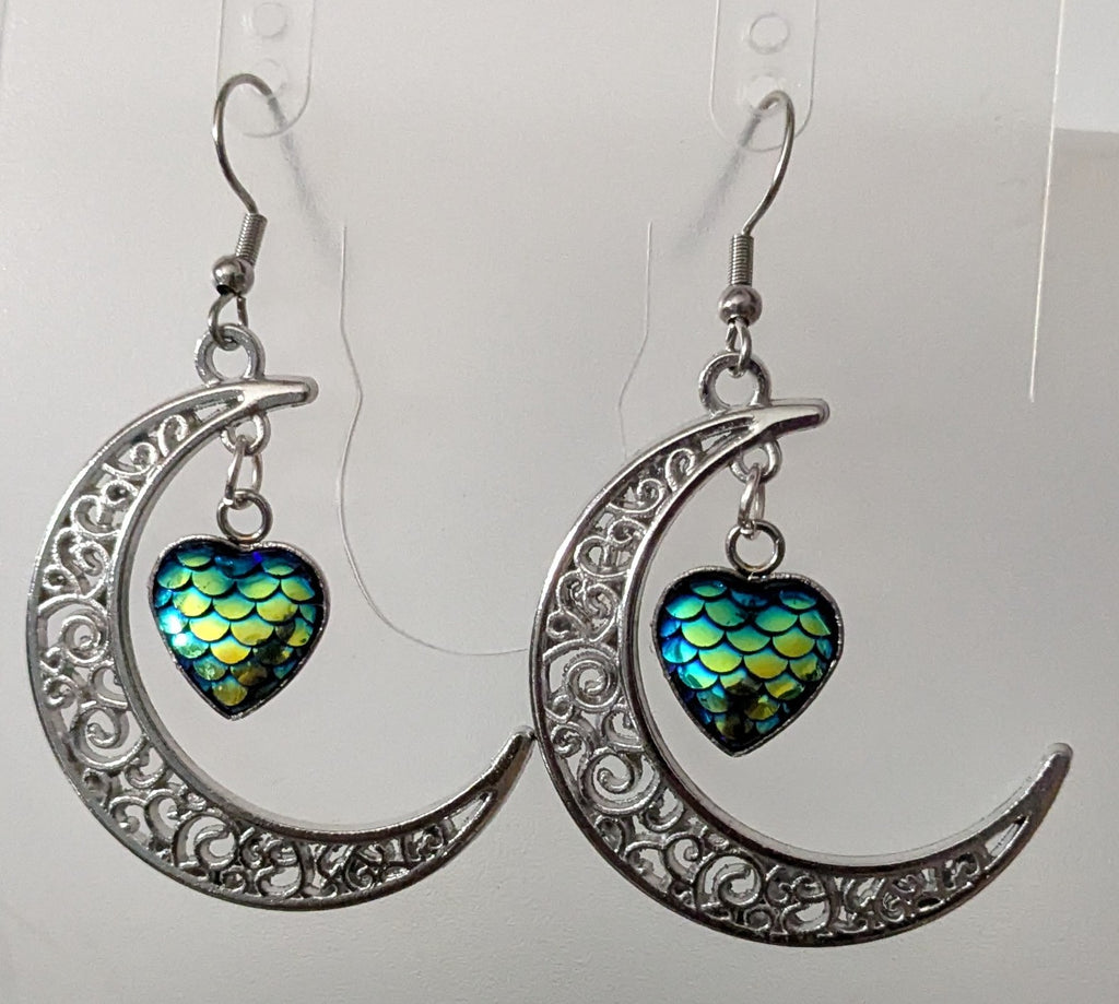Crescent Moon Dangle Earrings