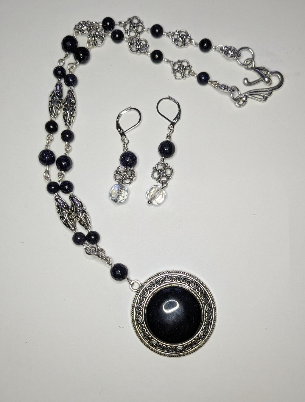 Blue Goldstone Jewelry Set
