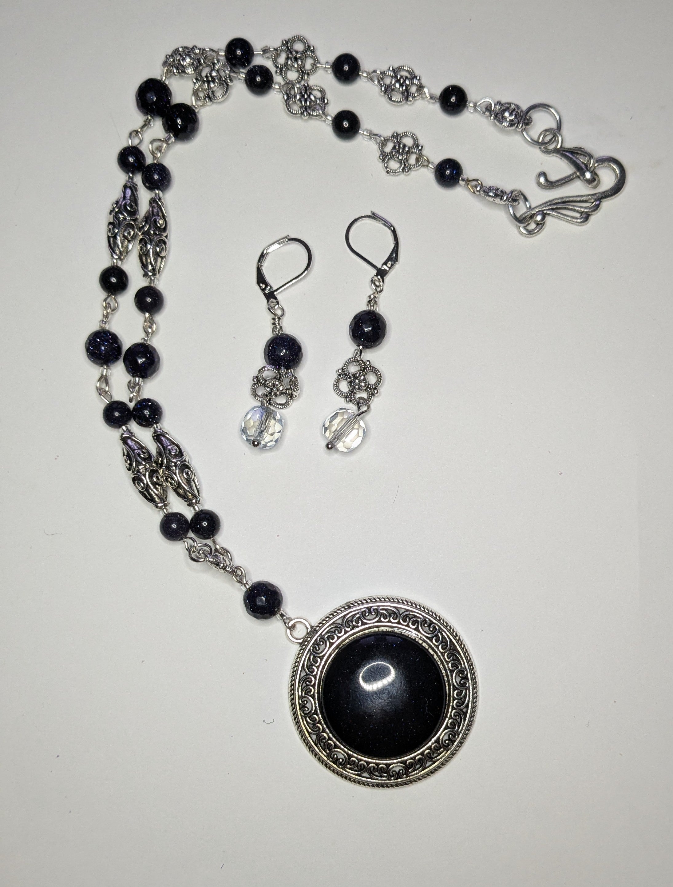 Blue Goldstone Jewelry Set