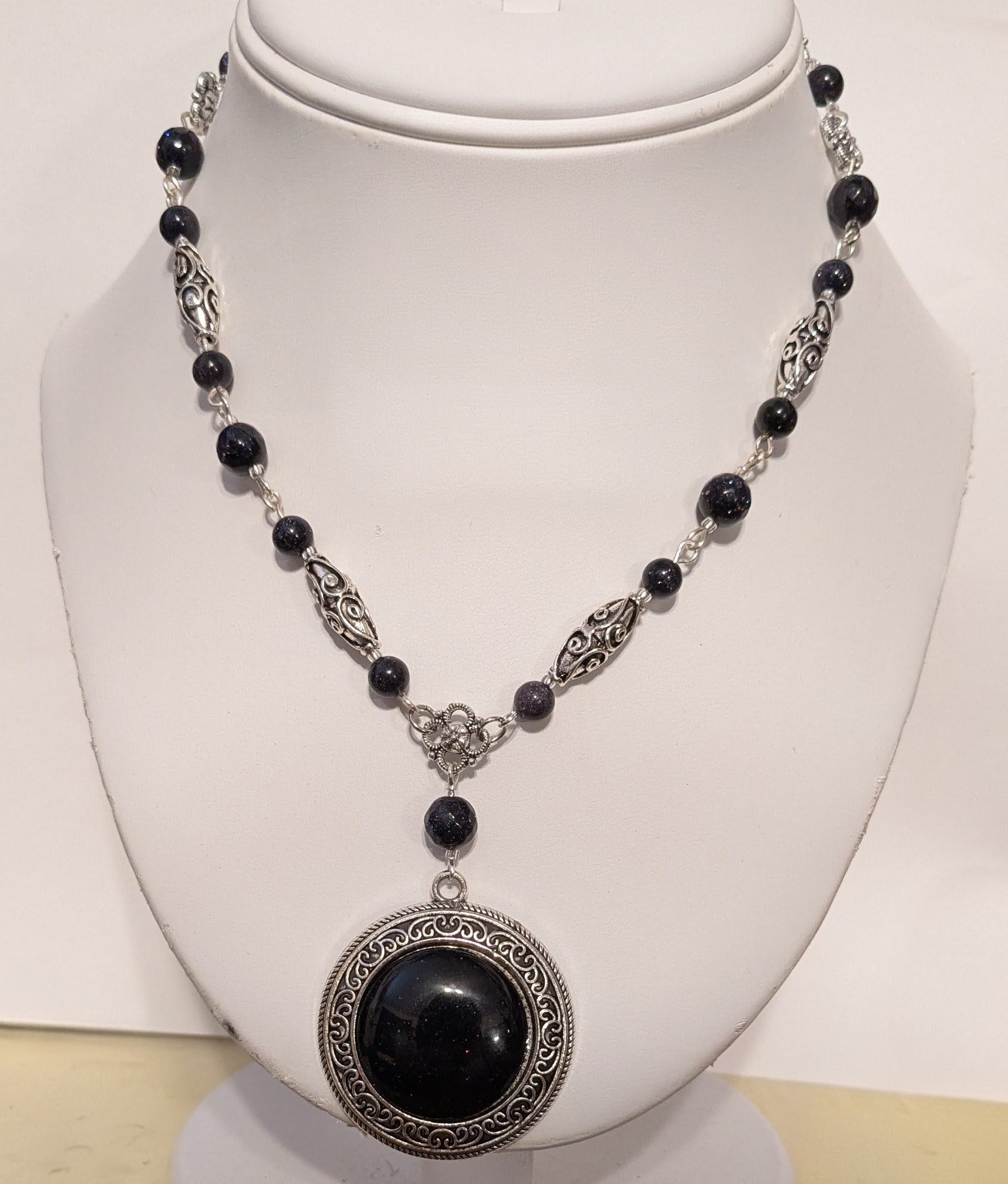 Blue Goldstone Jewelry Set