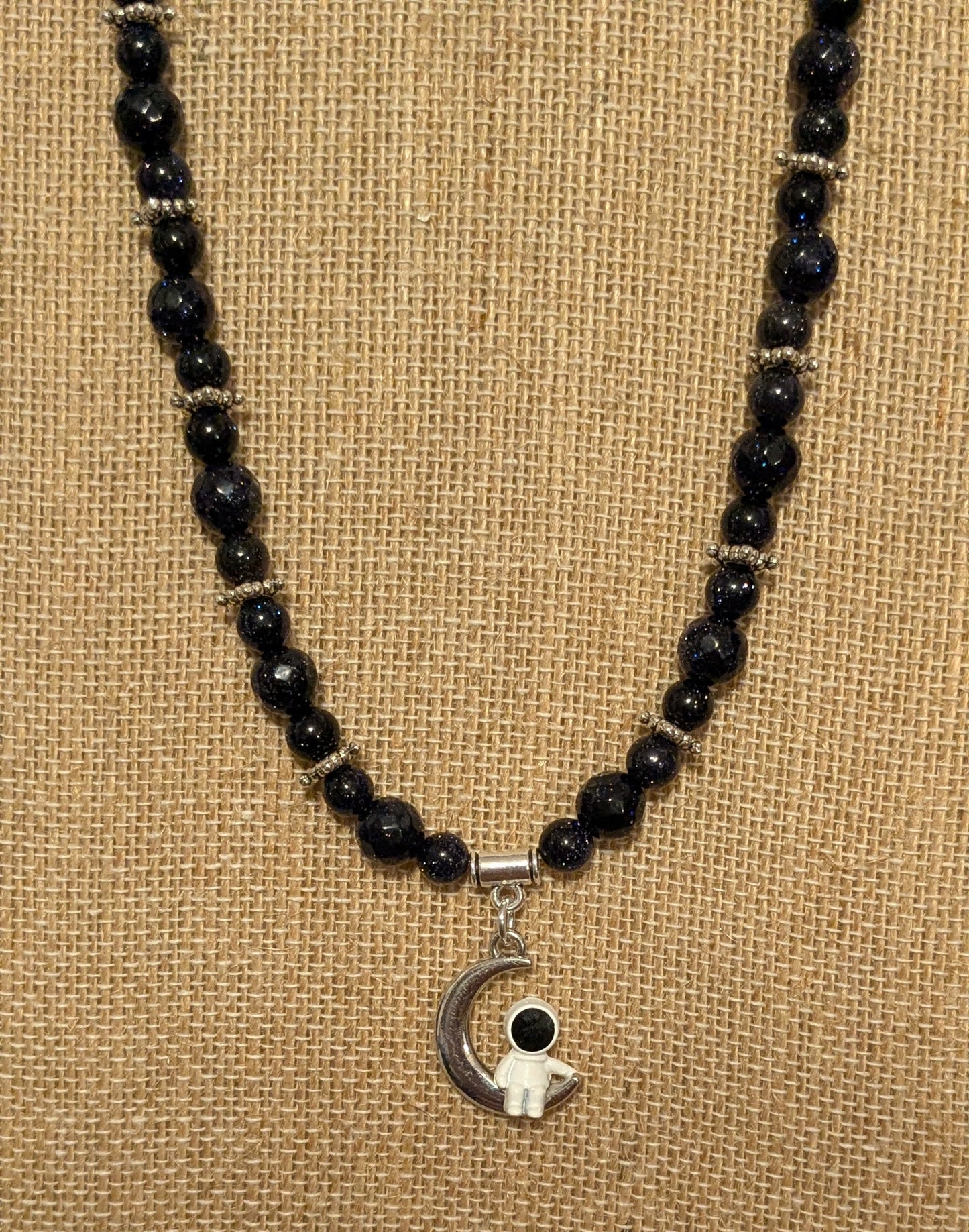 Just Hanging Out on the Moon Beaded Necklace