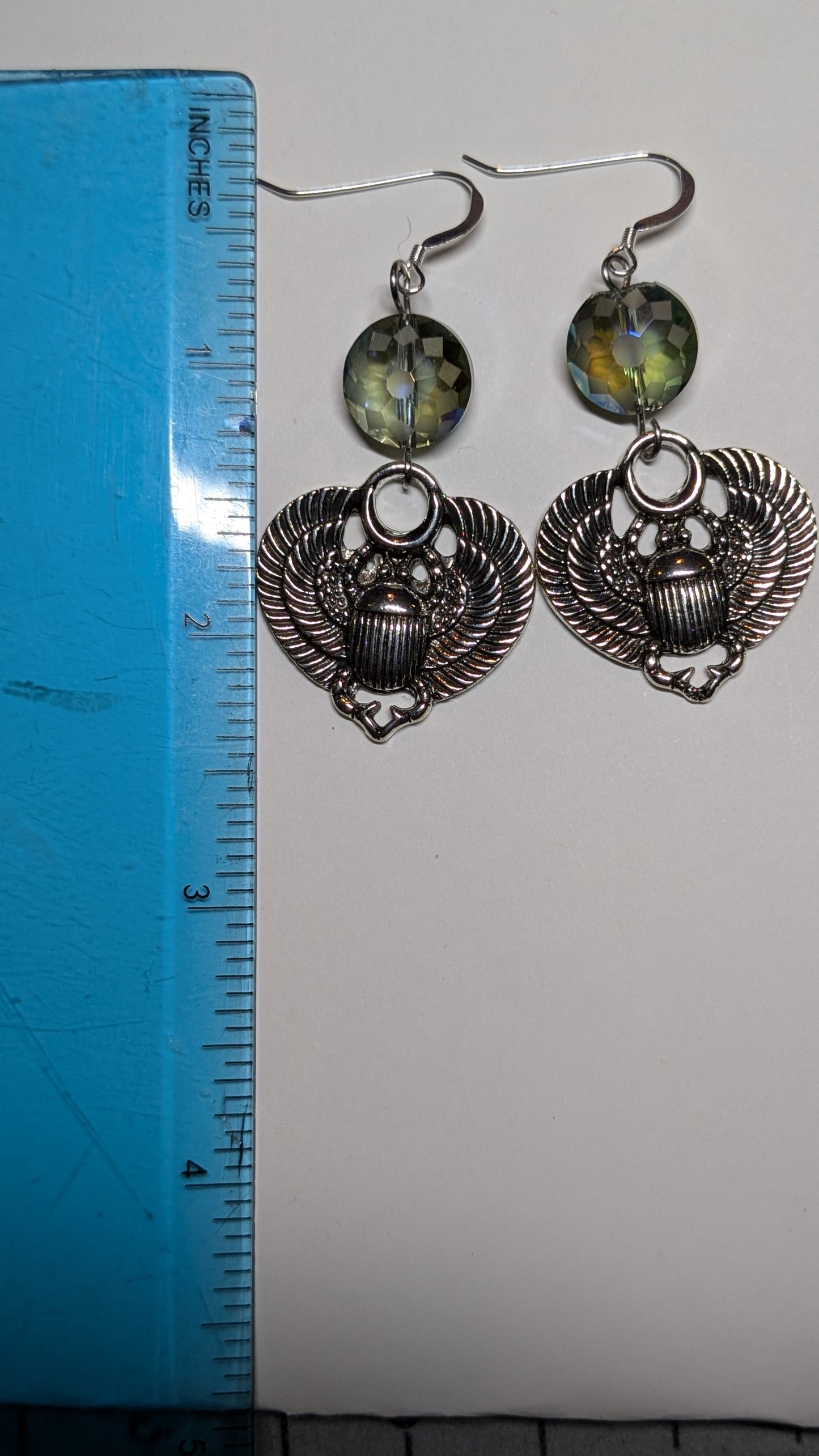 Ornate Beaded Scarab Earrings