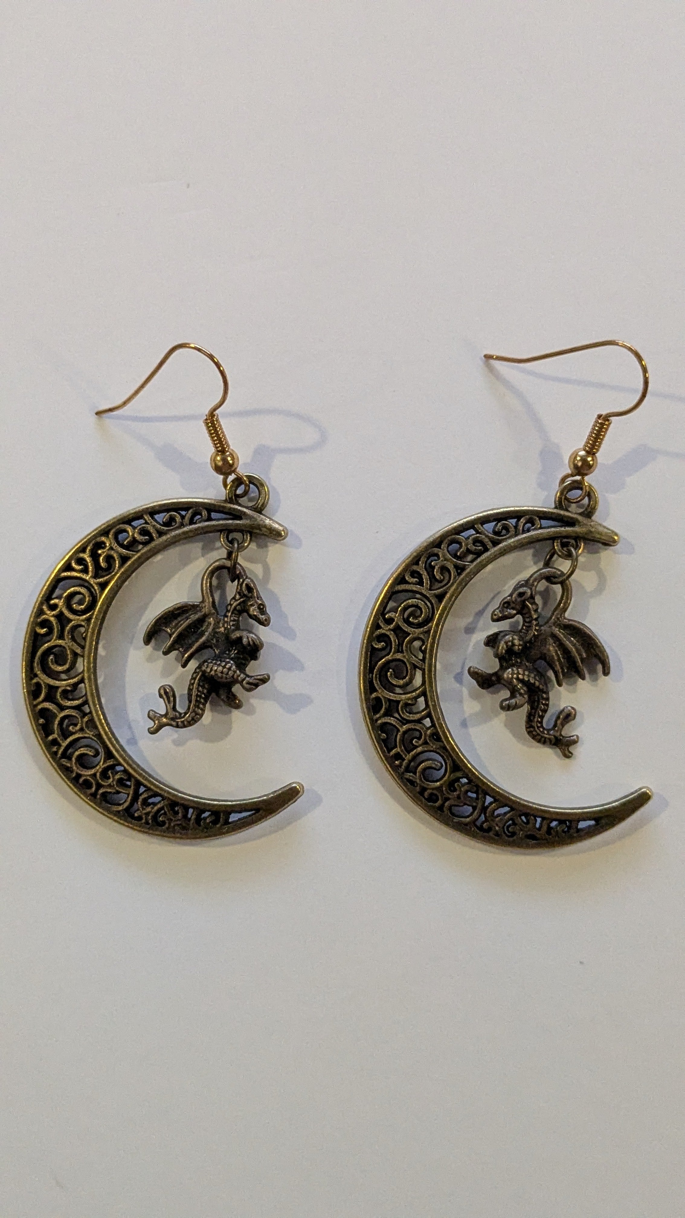 Crescent Moon Dangle Earrings