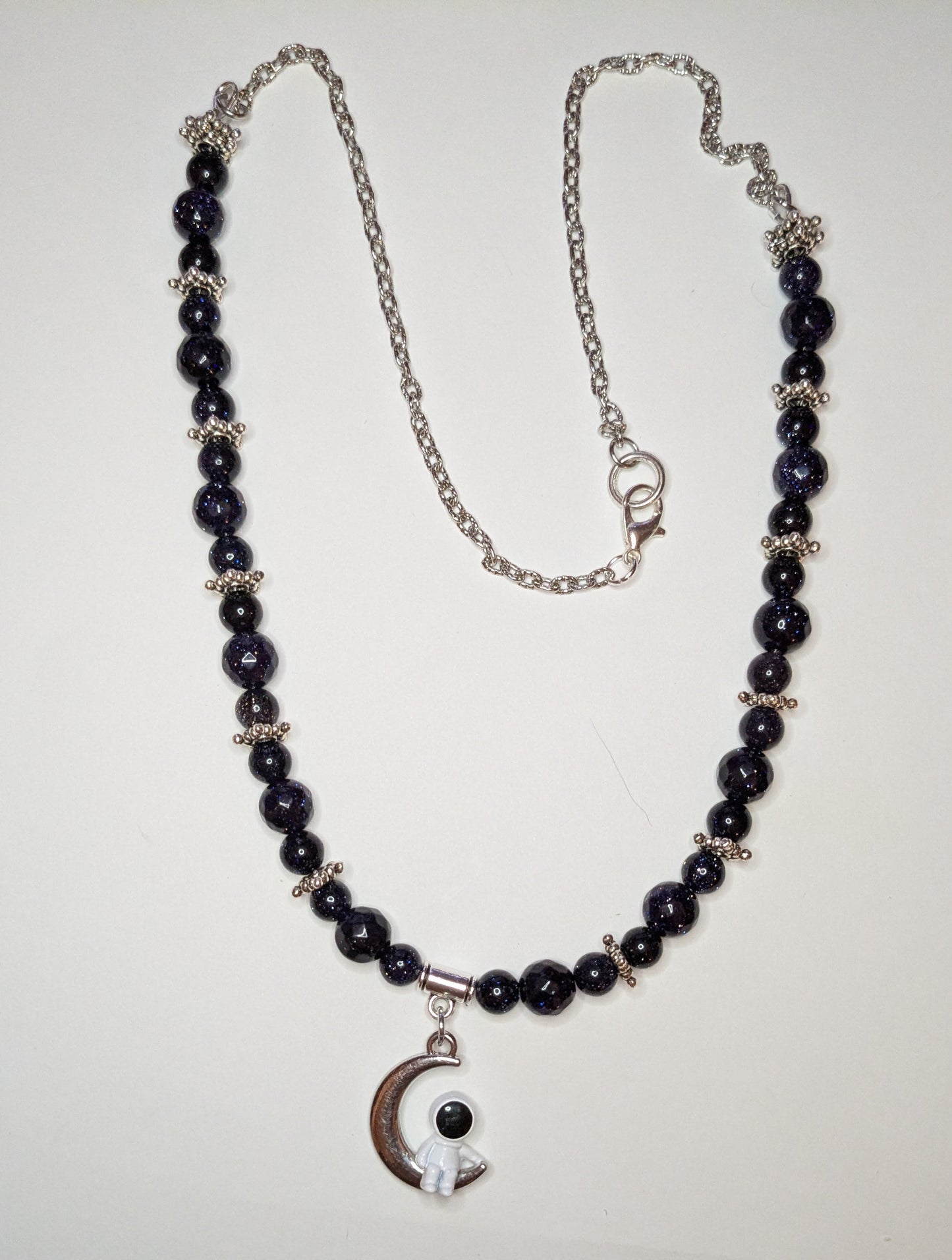 Just Hanging Out on the Moon Beaded Necklace