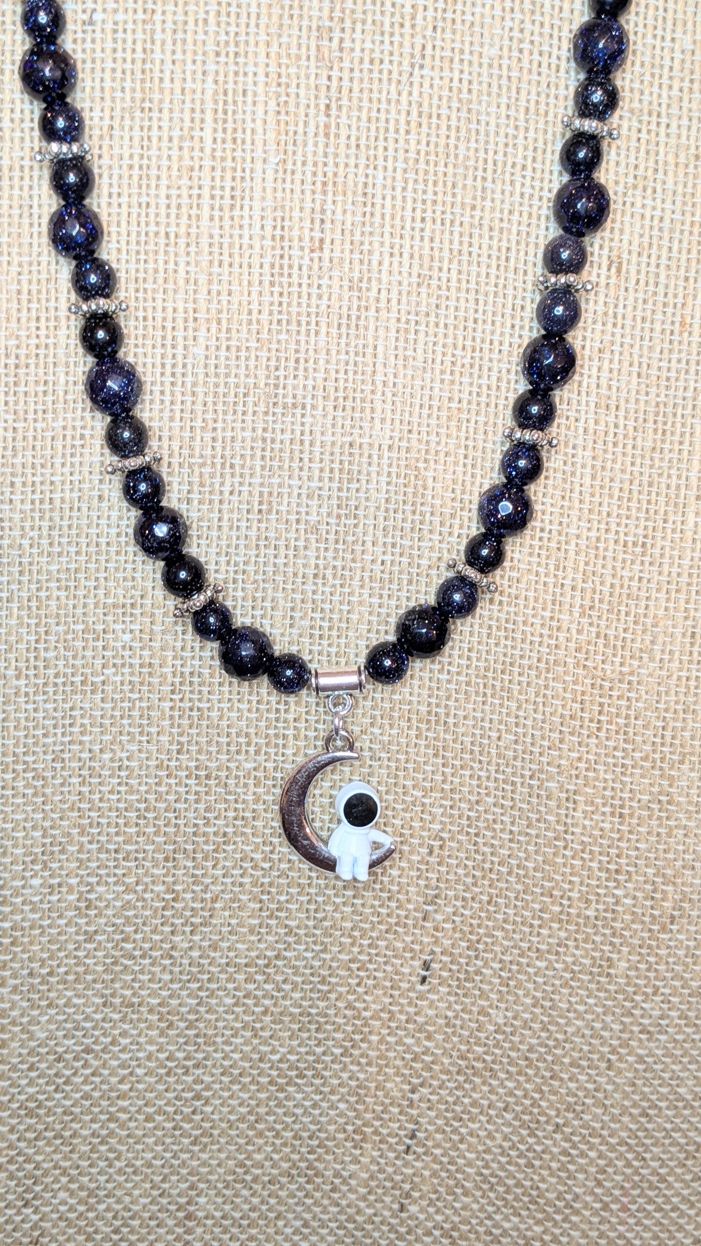 Just Hanging Out on the Moon Beaded Necklace