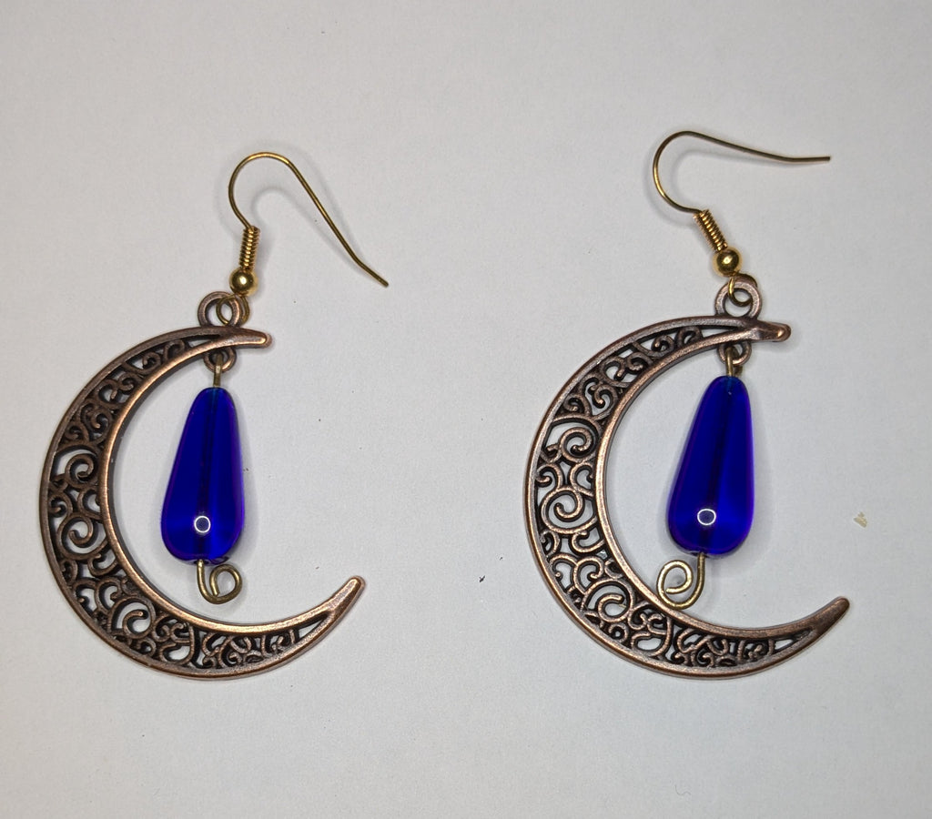 Crescent Moon Dangle Earrings