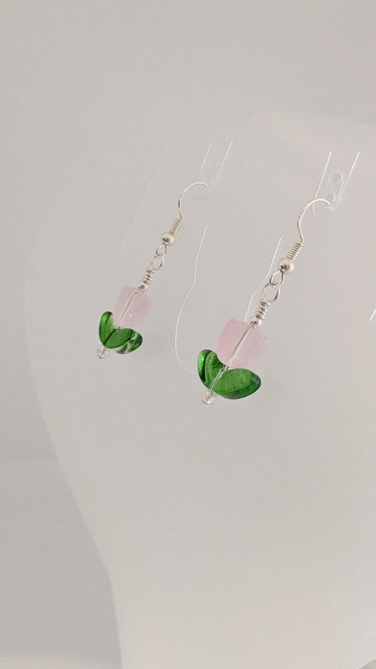 Pink Tulip Earrings