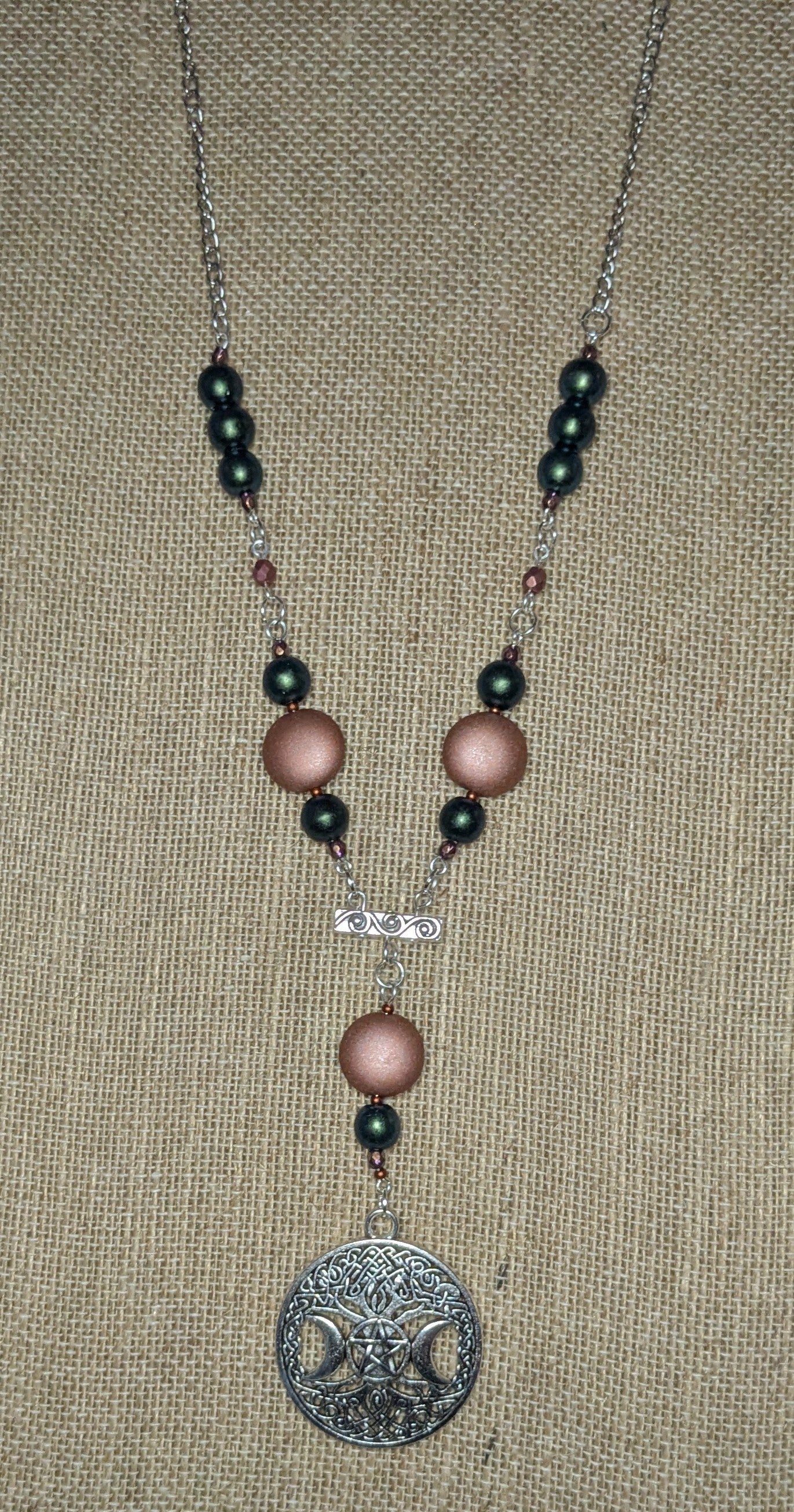 Triple Goddess Tree of Life Beaded Necklace