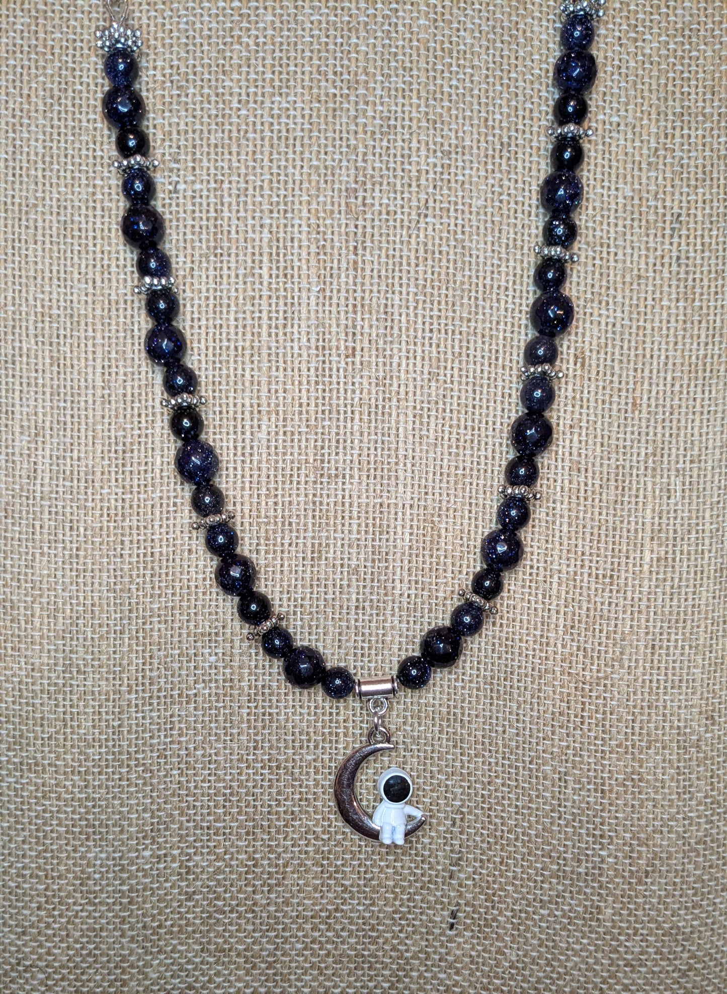 Just Hanging Out on the Moon Beaded Necklace