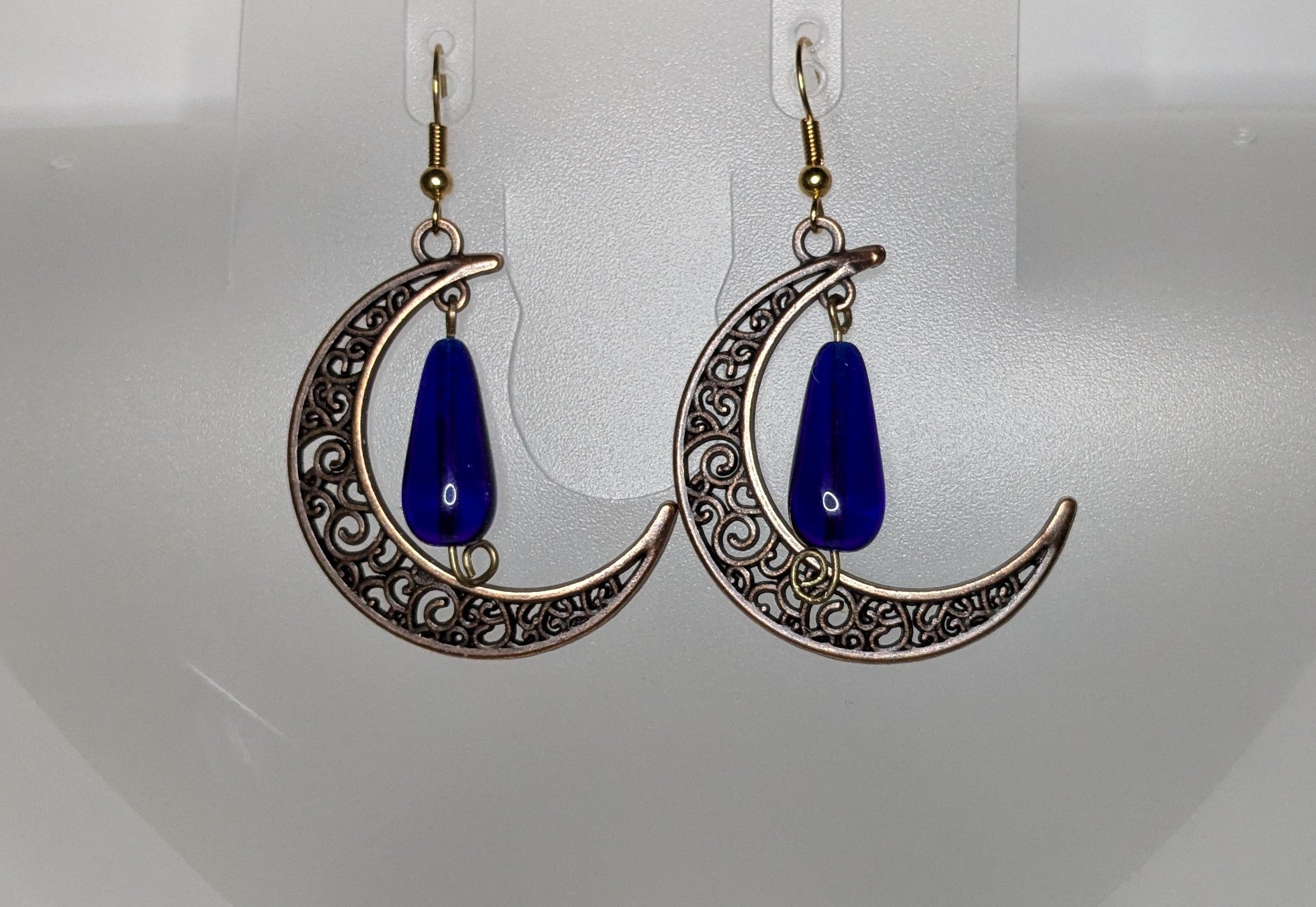 Crescent Moon Dangle Earrings