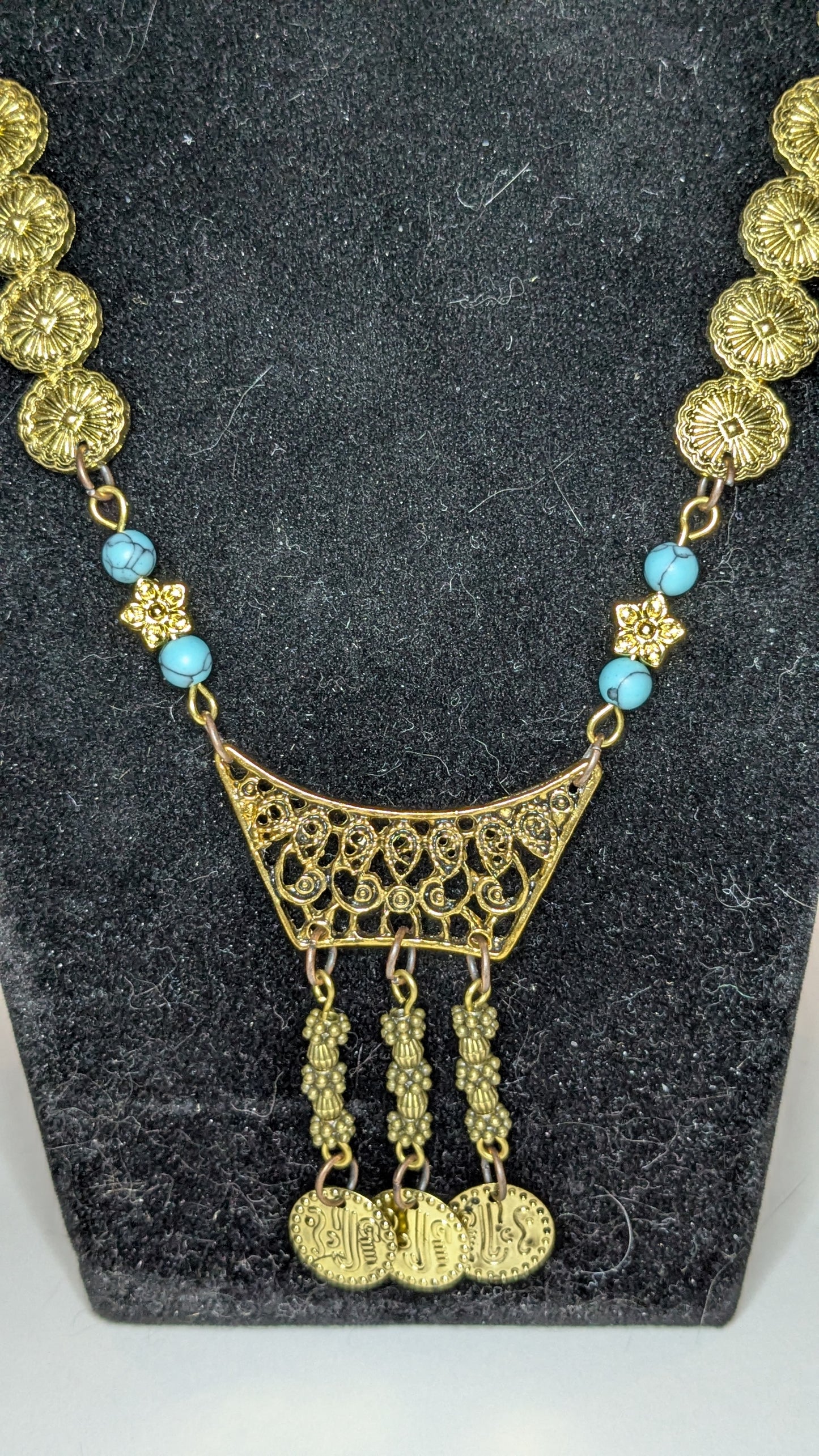 Ornate Beaded Chain Link Necklace