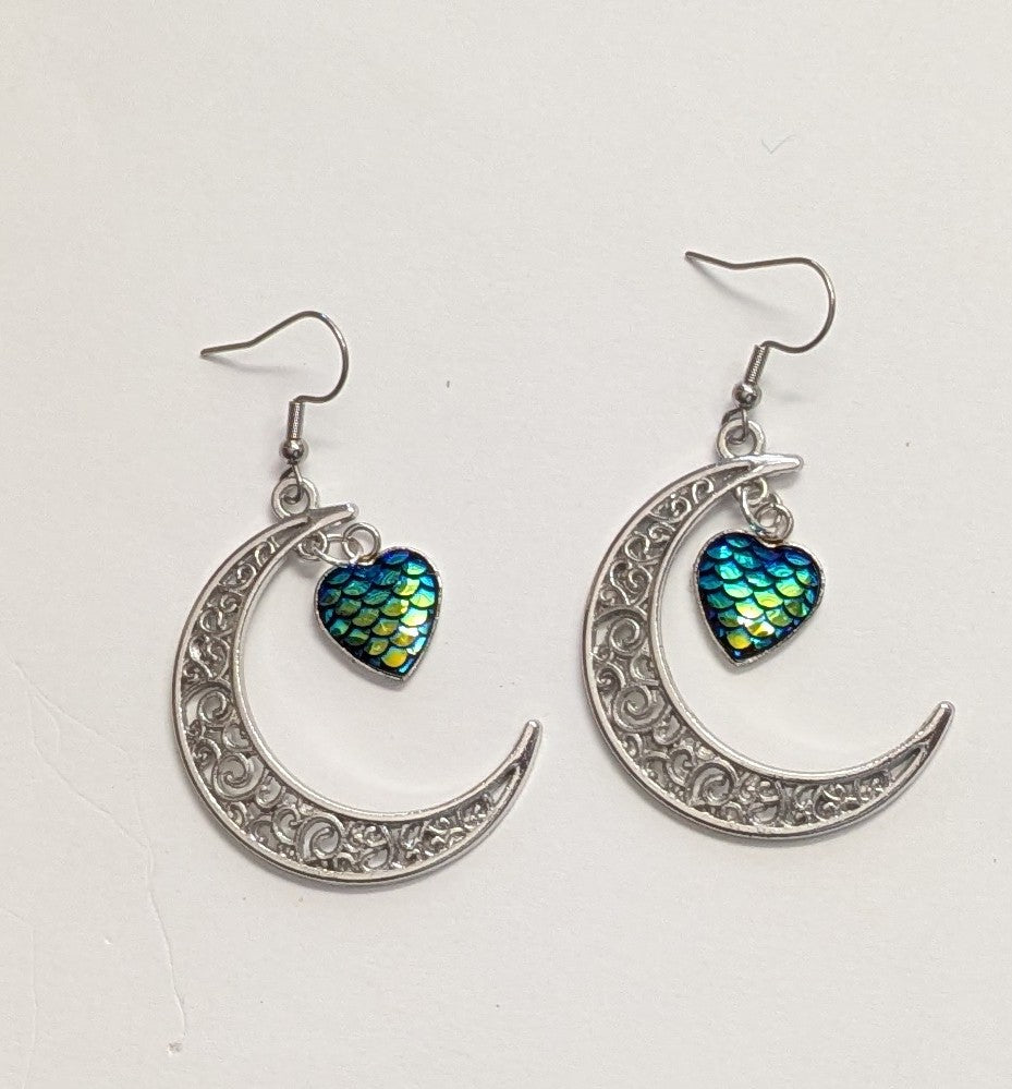 Crescent Moon Dangle Earrings